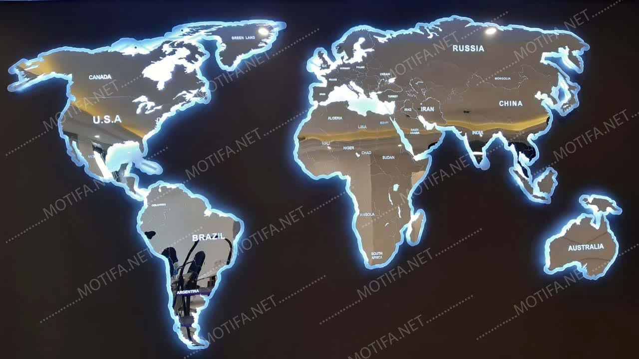 تابلو پلکسی نقشه جهان